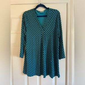 Croft and Barrow Turquoise and Black Blouse-Large